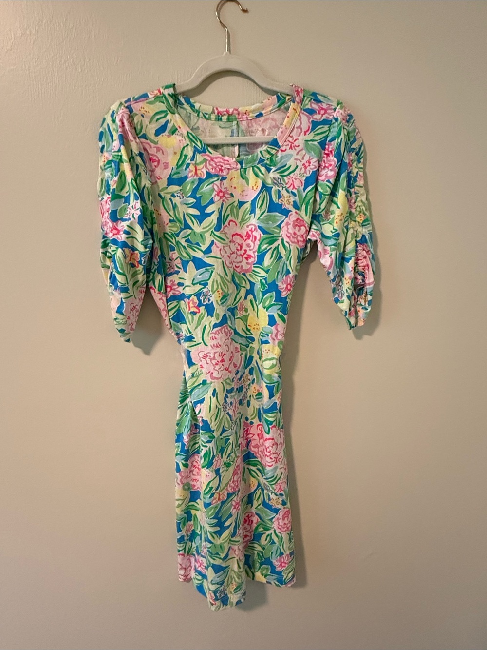 Lilly Pulitzer Pink, Blue & Green Floral Midi Dress